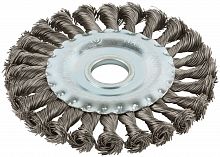 Корщетка-колесо, посадочный диаметр 22.2 мм, витая проволока, нержавеющая сталь, Профи 125 мм в г. Санкт-Петербург 