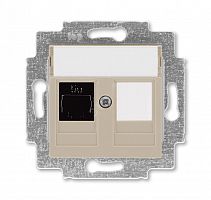5014H-A51017 18W Розетка информационная ABB Levit RJ45 категория 5e и заглушка кофе макиато