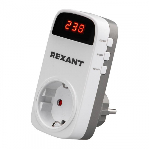 10-6040 Реле напряжения «вилка-розетка» с дисплеем 16А Rexant 