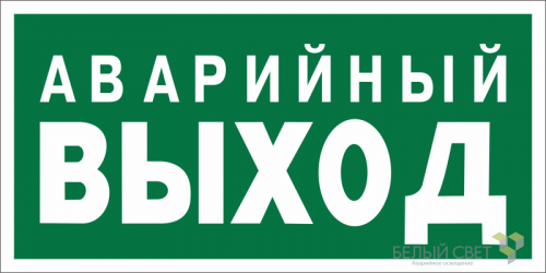 a14596 Знак безопасности BL-3015B.E23 "Аварийный выход" Белый свет 