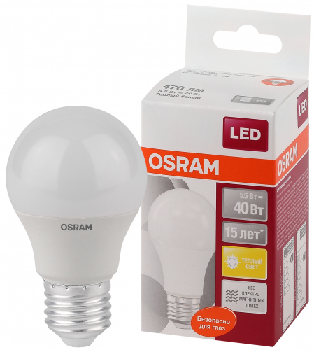 Лампа светодиодная LED 5.5Вт E27 LS CLA40 FR теплый матовая Osram в г. Санкт-Петербург 