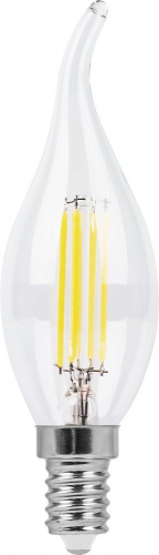 Лампа светодиодная диммируемая Feron LB-69 Свеча на ветру  E14 5W 4000K 25654 в г. Санкт-Петербург 