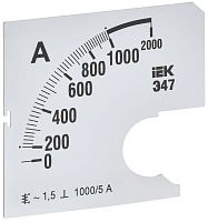 Шкала сменная для амперметра Э47 1000/5А-1.5 72х72мм IEK IPA10D-SC-1000 в г. Санкт-Петербург 