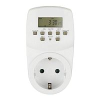 UL-00003766 Таймер электронный UST-E20 WHITE с розеткой 220В 24ч 1600Вт энергонезависимая память Uniel 