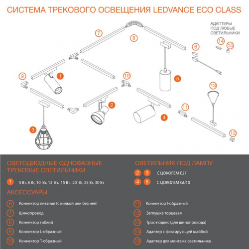 Светильник светодиодный трековый ECO PENDTRACKSP 1PH E27 BKDD LEDVANCE 4099854231452 в г. Санкт-Петербург  фото 8