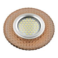 UL-00003860 Светильник DLS-L135 GU5.3 GLASSY/LIGHT TEA GU5.3 встраив. доп. светодиод. подсветка 3Вт без лампы стекло Fametto 