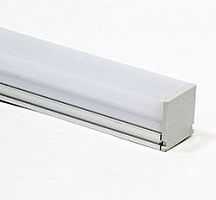 Профиль алюминиевый накладной с заглушками, c квадратной крышкой, серебро, CAB275 10295 в г. Санкт-Петербург 