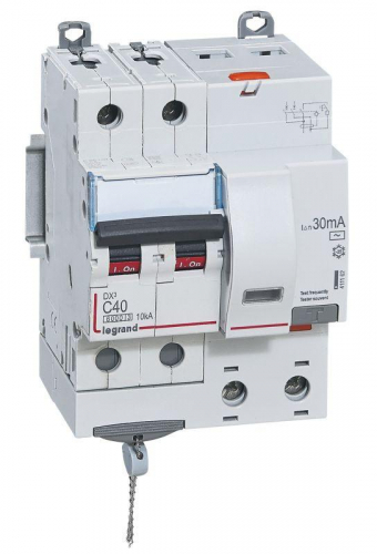 Выключатель автоматический дифференциального тока 2п C 40А 30мА тип AC 10кА DX3 4мод. Leg 411162 в г. Санкт-Петербург 