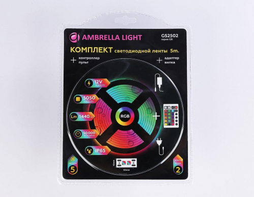 Светодиодная влагозащищенная лента Ambrella Light 14,4W/m 60LED/m 5050SMD RGB 5M GS2502 в г. Санкт-Петербург  фото 3