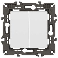 Б0034229 Выключатель 2-кл. СП Elegance 14-1104-01 10А IP20 250В 10AX механизм бел. Эра 