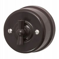 B1-200-22 Выключатель 1-кл. ретро ABS-пластик коричн. Bironi 