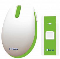 Звонок дверной беспроводной Feron E-375 Электрический 36 мелодии белый зеленый с питанием от батареек 23688 в г. Санкт-Петербург 