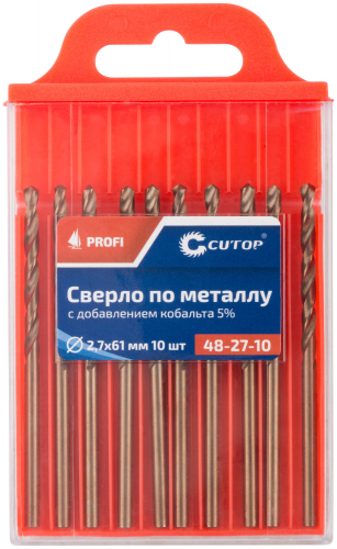Сверло по металлу Cutop Profi с кобальтом 5%, 2.7 x 61 мм (10 шт) в г. Санкт-Петербург  фото 3