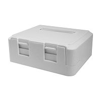 10-0311 Корпус розетки для двух вставок типа Keystone Jack бел. SUPRLAN 