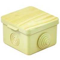 КО-81011065-045 Коробка распаячная ОП 65х65х50мм с гермовводами светл. дерево Урал Пак 