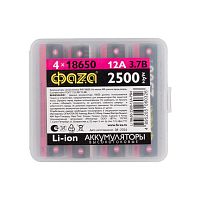 5060326 Аккумулятор 18650 3.7В Li-Ion 2500мА.ч без платы защиты PB-4 (уп.4шт) ФАZА 