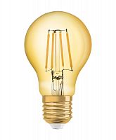 Лампа светодиодная филаментная Vintage 1906 LED CL A FIL GOLD 35 non-dim 4W/824 4Вт тепл. бел. E27 (замена 35Вт) зол. OSRAM 4058075293090 в г. Санкт-Петербург 