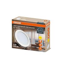 4607194230709 Светильник светодиодный Downlight DL GLASS 830 WT 9Вт 3000К IP20 810лм ДВО даунлайт кругл. встраив. с декоративным стеклом бел. OSRAM 