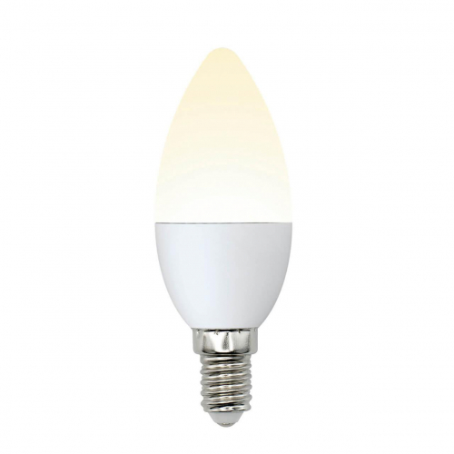 Лампа светодиодная Uniel E14 6W 3000K матовая LED-C37-6W/WW/E14/FR/MB PLM11WH UL-00002373 в г. Санкт-Петербург 
