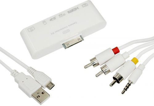 Адаптер AV 6 в 1 для iPhone 4/4S на HDMI USB microSD SD 3.5мм microUSB 40-0103 в г. Санкт-Петербург  фото 2