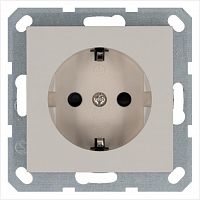 G5501T Розетка 1-м Shuko 16А IP20 с заземл. защ. шторки механизм тауп Jasmart 