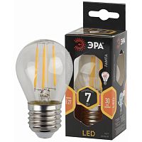 Лампа светодиодная филаментная ЭРА E27 7W 2700K прозрачная F-LED P45-7W-827-E27 Б0035591 в г. Санкт-Петербург 