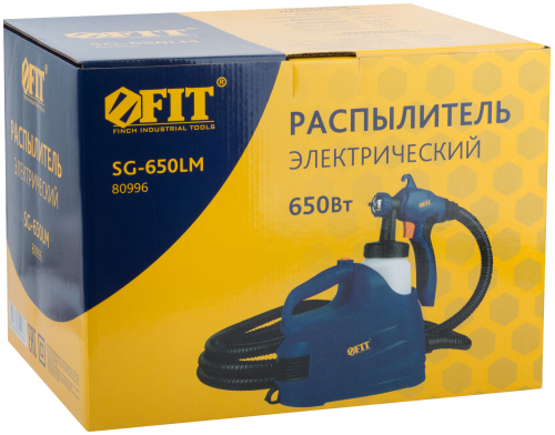 Распылитель электрический 650 Вт; 2.0 мм; 800 мл; 80 DIN/сек; 400 мл/мин; HVLP; коробка в г. Санкт-Петербург  фото 3