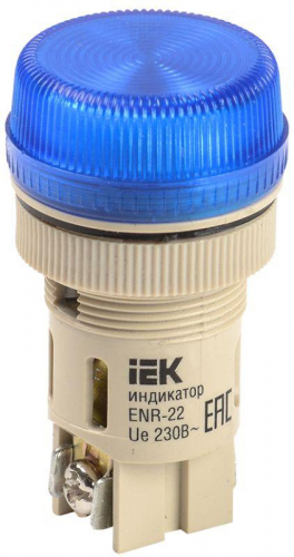 Лампа светосигнальная ENR-22 d22мм 240В AC син. цилиндр неон IEK BLS40-ENR-K07 в г. Санкт-Петербург 