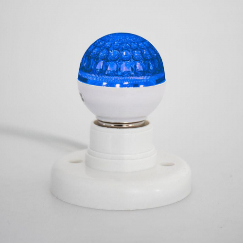 Лампа светодиодная 1Вт 9LED Шар d50 E27 син. Neon-Night 405-213 в г. Санкт-Петербург  фото 4