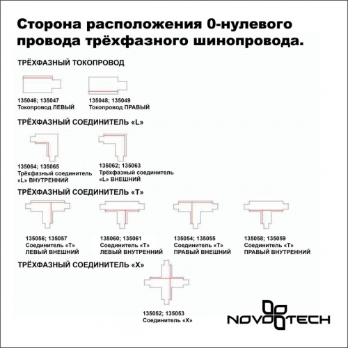 Соединитель-токопровод левый для трехфазного шинопровода Novotech Port 135046 в г. Санкт-Петербург  фото 2