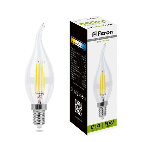 Лампа светодиодная Feron LB-74 Свеча на ветру E14 9W 230V 4000K 25962 в г. Санкт-Петербург 