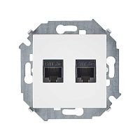 Розетка компьютерная 2-м Simon 15 RJ45 кат.5E AMP механизм бел. Simon 1591552-030 в г. Санкт-Петербург 