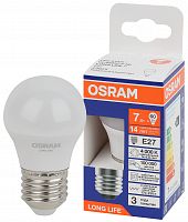 Лампа светодиодная LED 7Вт Е27 4000К 600Лм шар 220В (замена 60Вт) OSRAM в г. Санкт-Петербург 