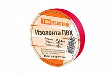 SQ0526-0023 Изолента ПВХ 0.13*15мм Красная 10м TDM