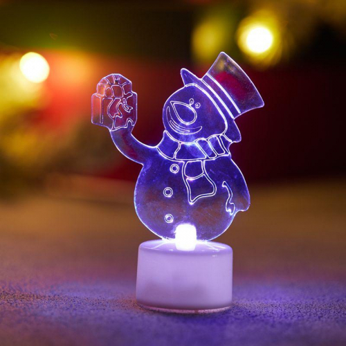 Фигура светодиодная "Снеговик с подарком 2D" 1LED RGB 0.1Вт IP20 на подставке элементы питания 3хAG13(LR44) (в компл.) Neon-Night 501-054 в г. Санкт-Петербург  фото 9
