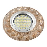 UL-00003898 Светильник DLS-L147 GU5.3 GLASSY/TEA GU5.3 встраив. доп. светодиод. подсветка 3Вт без лампы стекло Fametto 