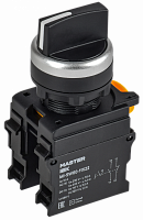 MI-SW60-11X22-3-24-2-K02 Переключатель 2 полож. 1НО+1НЗ возвратный черн. MASTER IEK 