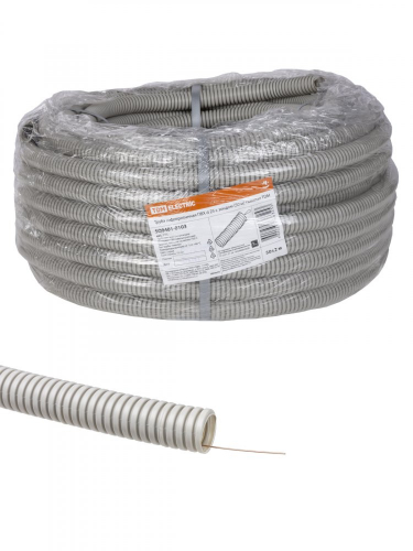 SQ0401-0103 Труба гофрированная ПВХ d 25 с зондом (50 м) тяжелая TDM