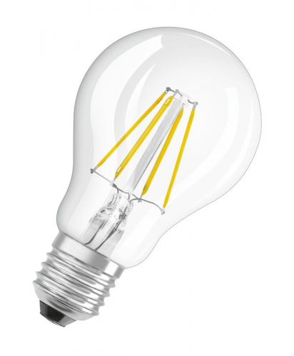 Лампа светодиодная филаментная LED Star A 4.5Вт (замена 40Вт) прозр. 6500К холод. бел. E27 470лм угол пучка 300град. 220-240В OSRAM 4058075466012 в г. Санкт-Петербург 