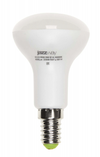 Лампа светодиодная PLED-ECO 5Вт R50 рефлектор матовая 3000К тепл. бел. E14 400лм 230В 50Гц JazzWay 1037015A в г. Санкт-Петербург 