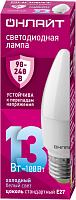 90418 Лампа светодиодная 90 418 OLL-C37-13-230-6.5K-E27-FR 13Вт свеча 6500К E27 90-240В PRO ОНЛАЙТ 