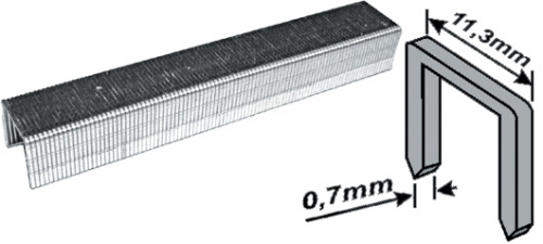 Скобы для степлера закаленные 11.3 мм х 0.7 мм, (узкие тип 53)  8 мм, 1000 шт. в г. Санкт-Петербург 