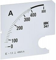 Шкала сменная для амперметра Э47 400/5А-1.5 96х96мм IEK IPA20D-SC-0400 в г. Санкт-Петербург 