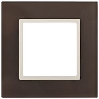 Б0034485 Рамка 1-м 14-5101-31 стекло Elegance мокко+сл. кость ЭРА 