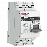 Выключатель автоматический дифференциального тока 1п+N 25А 30мА тип А АД-32 PROxima EKF DA32-25-30-a-pro