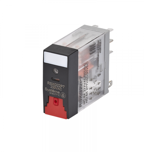 RSXG22P7 Реле 8А 2перекл. 230В AC тест кнопка LED SE 
