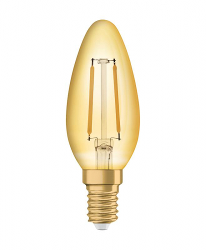Лампа светодиодная филаментная Vintage 1906 LED CL B FIL GOLD 22 non-dim 2.5W/824 2.5Вт 2400К тепл. бел. E14 220лм 220-240В (замена 22Вт) зол. OSRAM 4058075293212 в г. Санкт-Петербург 