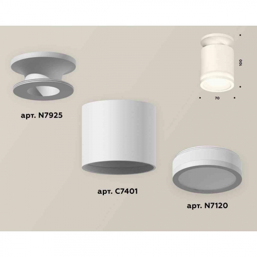Комплект накладного светильника Ambrella light Techno Spot XS7401064 SWH/FR белый песок/белый матовый (N7925, C7401, N7120) в г. Санкт-Петербург  фото 2