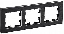 BR-M32-M-K02 Рамка 3-м BRITE РУ-3-1-БрЧ металл черн. IEK 