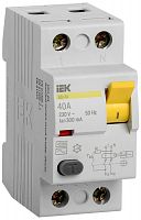 Выключатель дифференциального тока (УЗО) 2п 40А 300мА тип AC ВД1-63 IEK MDV10-2-040-300 в г. Санкт-Петербург 